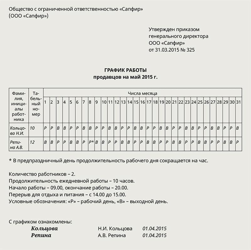 Что такое скользящий график работы?