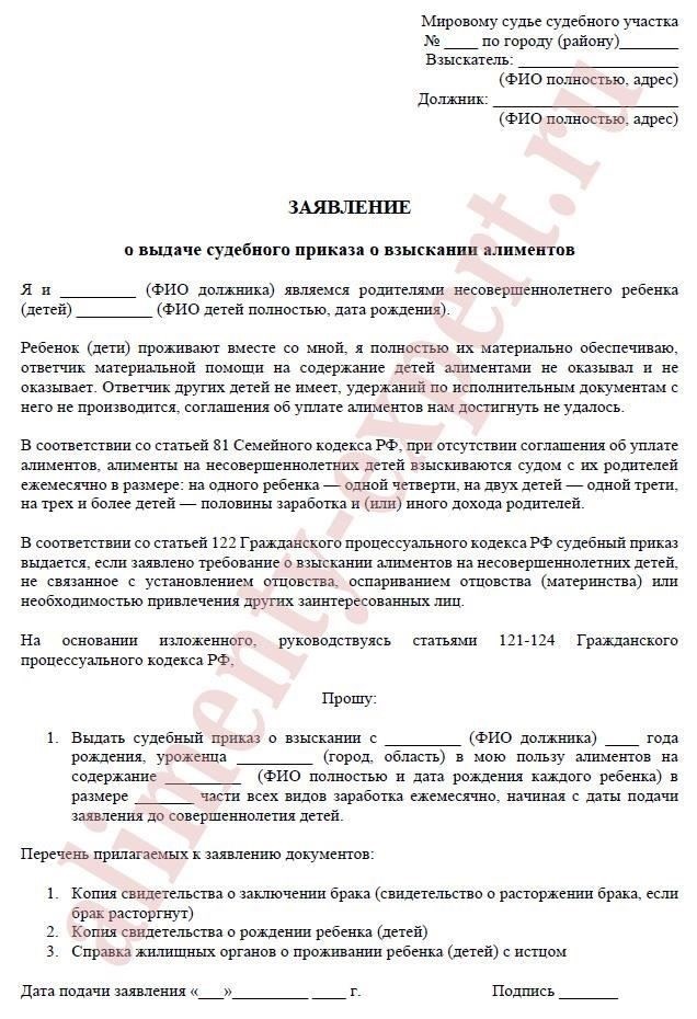 Необходимые документы и доказательства для подачи иска о взыскании алиментов